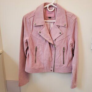 BLANK NYC Real Suede Moto Jacket Pink Medium 100% genuine leather; never worn